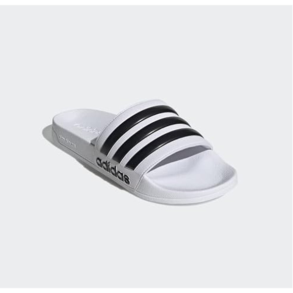 NWT Adidas Unisex Shower Slide S- White/Core Black/White, Size 12 US Men main image 6
